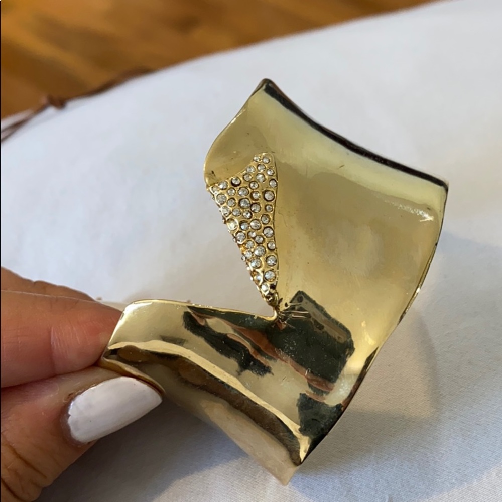 Gold rhinestone cuff